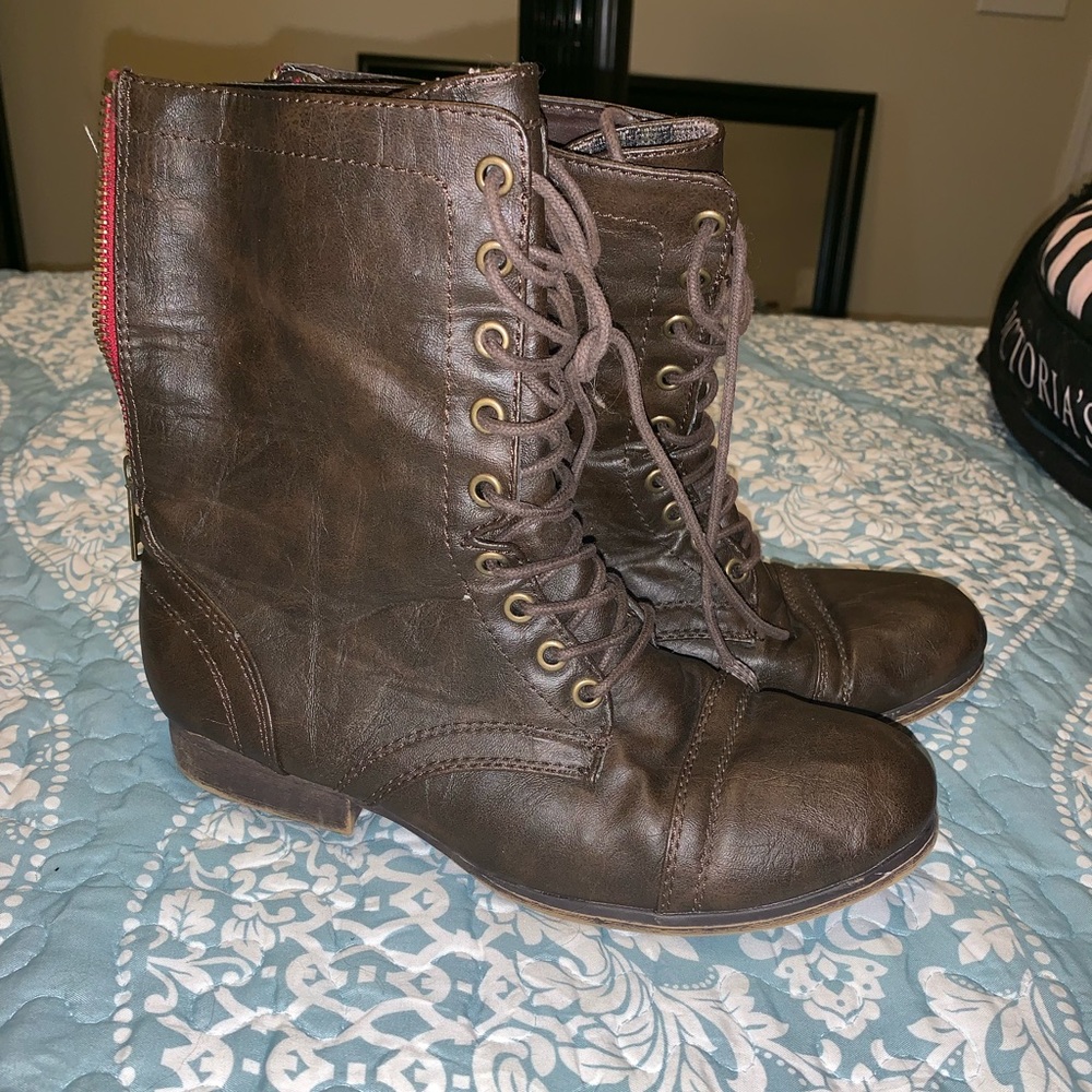 Brown Combat Boots